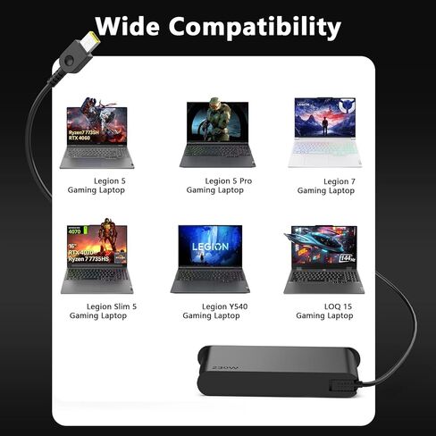 شاحن الكمبيوتر المحمول 2026 Slim 230W 245W متوافق مع Lenovo Legion 5 7 Pro 5i 7i 5P C7 S7 Legion 16IAX10H 16IRX10 16IRX9 15IRX10 15IAX10 15AKP10 16IAX10 LOQ 15IRX10 17IRX10 15IRX9 Gaming كمبيوتر محمول in Kuwait