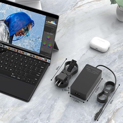 شاحن 102 وات Surface Book 2، متوافق مع Microsoft Surface Book 2 13.5 بوصة 15 بوصة Book 3 13.5 بوصة في الكمبيوتر المحمول، قابس مغناطيسي للشحن السريع وLED in Kuwait