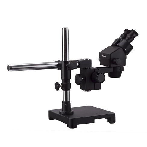 AmScope 7X-90X Black Stereo Zoom Microscope with Single Arm Boom Stand in Saudi Arabia