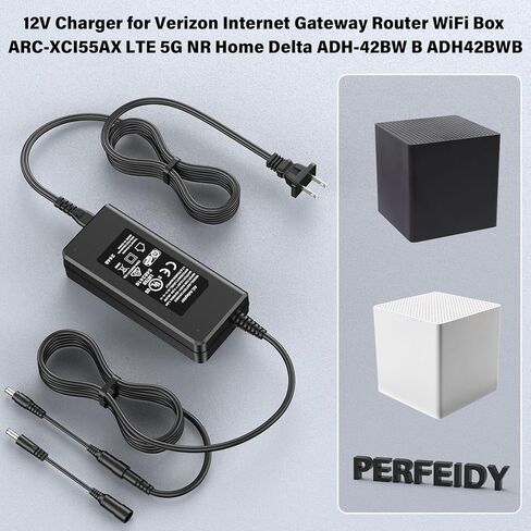 12V Charger for Verizon Internet Gateway Router WiFi Box ARC-XCI55AX LTE 5G NR Home Delta ADH-42BW B ADH42BWB,Perfeidy UL Power Cord for Verizon Router Supply in Saudi Arabia