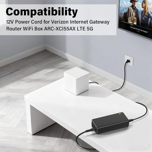 12V Charger for Verizon Internet Gateway Router WiFi Box ARC-XCI55AX LTE 5G NR Home Delta ADH-42BW B ADH42BWB,Perfeidy UL Power Cord for Verizon Router Supply in Saudi Arabia