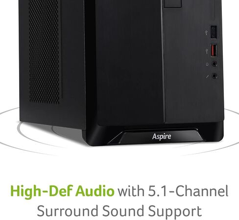 كمبيوتر مكتبي أيسر أسباير TC-1660-UR17 | معالج انتل كور i5-10400 سداسي النواة من الجيل العاشر | 12 جيجابايت 2666 ميجا هرتز DDR4 | 512 جيجا بايت NVMe M.2 SSD | 8X دي في دي | إنتل واي فاي لاسلكي 6 | ويندوز 10 بروفيشنال in Kuwait