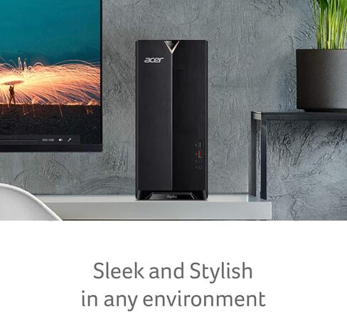 كمبيوتر مكتبي أيسر أسباير TC-1660-UR17 | معالج انتل كور i5-10400 سداسي النواة من الجيل العاشر | 12 جيجابايت 2666 ميجا هرتز DDR4 | 512 جيجا بايت NVMe M.2 SSD | 8X دي في دي | إنتل واي فاي لاسلكي 6 | ويندوز 10 بروفيشنال in Kuwait