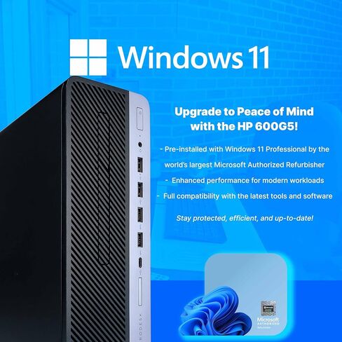 HP ProDesk 600 G5 Desktop PC | Intel Core i5 Hexa Core | 16GB DDR4 RAM | 1TB SSD | Windows 11 Pro | Wired Keyboard + Mouse | Office Bundle (Renewed) in Saudi Arabia