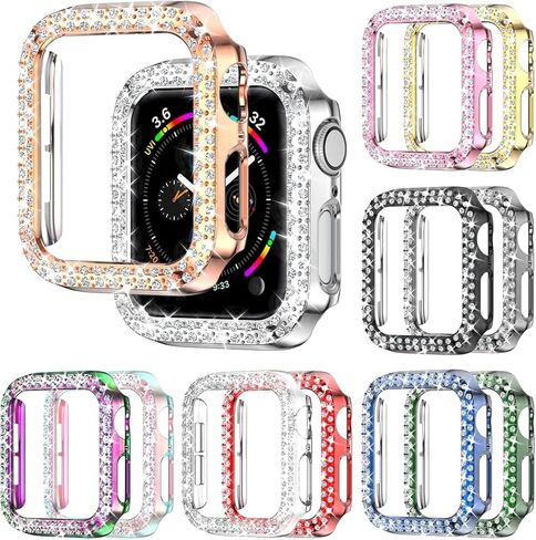 12 حزمة Rc-Z لساعة Apple Series 11 10 42 مم، حافظة بلينغ، ممتص للصدمات مزدوج الماس وحجر الراين ملحقات بديلة لساعة iPhone iWatch 42 مم للنساء in Kuwait
