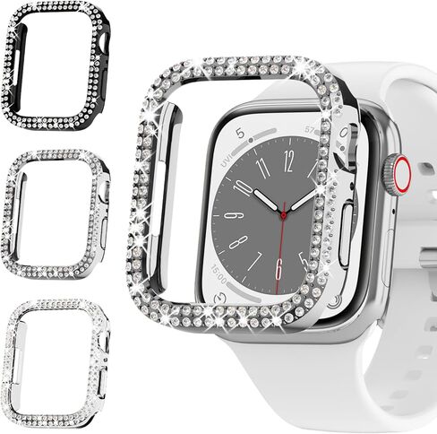 12 حزمة Rc-Z لساعة Apple Series 11 10 42 مم، حافظة بلينغ، ممتص للصدمات مزدوج الماس وحجر الراين ملحقات بديلة لساعة iPhone iWatch 42 مم للنساء in Kuwait