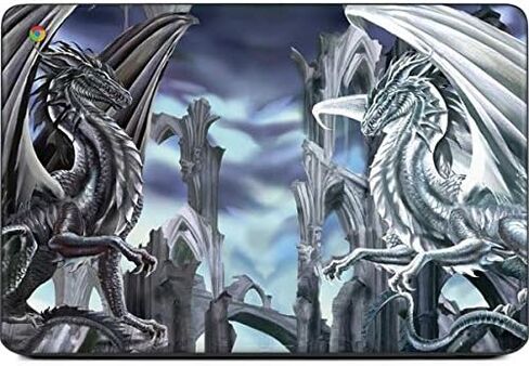 ملصق Skinit للكمبيوتر المحمول متوافق مع Chromebook 14 G5 - تصميم Ruth Thompson Checkmate Dragons المصمم في الأصل in Kuwait