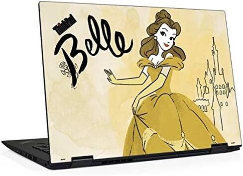 ملصق Skinit للكمبيوتر المحمول متوافق مع Thinkpad X1 Yoga (الجيل الثالث 2018) - تصميم فني مرخص رسميًا من Disney Princess Belle in Saudi Arabia