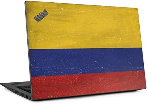 ملصق Skinit للكمبيوتر المحمول متوافق مع Thinkpad X1 Carbon (الجيل السادس 2018) - تصميم متعثر بعلم كولومبيا مصمم في الأصل in Kuwait
