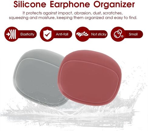 Silicone Headphone Organizer, Mini Key Data Cable Storage Case, Multifunctional Wired Headset Storage Bag, Grey+ Pink in Saudi Arabia