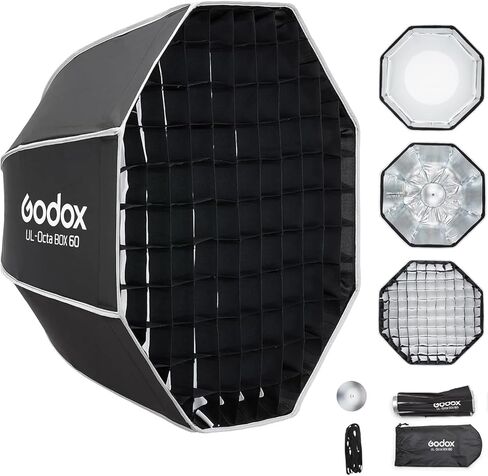 Godox UL-Octa 90cm Quick Release Octagonal Softbox, Foldable 35" Octabox Fast Setup, Universal Bowens Mount Soft Box with Diffusers/Honeycomb Grid for Portrait Photgraphy Studio Monolight Video Light in Saudi Arabia