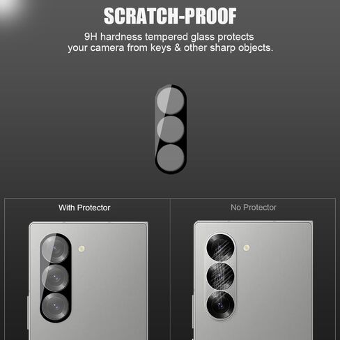 3 Pack Camera Lens Protector Tempered Glass For Samsung Galaxy Z Fold 6 5G [Not Affect Flash] in Saudi Arabia