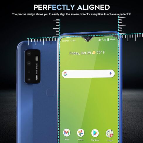 Orzero (3 Pack) Tempered Glass Screen Protector Compatible for Cricket Dream 5G, AT&T Radiant Max 5G (6.82 inch) Protector De Pantalla 2.5D Arc Edges 9 Hardness HD Bubble-Free in Saudi Arabia