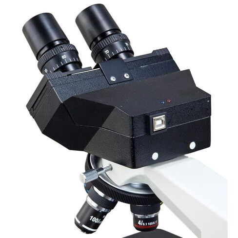 OMAX 40X-2000X Digital Binocular Biological Compound Microscope with Built-in 3.0MP USB Camera and Double Layer Mechanical Stage and 100 Sheets Microscope Lens Cleaning Paper in Saudi Arabia