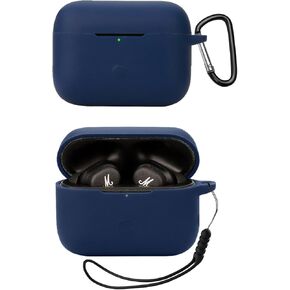 for Marshall Motif Ⅱ A.N.C. Case Cover, Protective Silicone Skin Accessories with Keychain for Women Men for Marshall Motif Ⅱ A.N.C. Charging Case, Front LED Visible, Blue in Kuwait