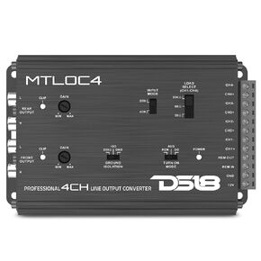 DS18 MTLOC4 محول إخراج خط عالي إلى منخفض ذو 4 قنوات مع تشغيل عن بعد | مقاومة الإدخال 20/60/20 كيلو أوم قابلة للتحديد | محول مستوى مكبر الصوت 40 فولت إلى RCA in Kuwait