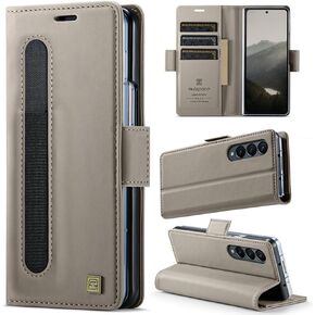 Wallet Case for Samsung Galaxy Z Fold 4,PU Leather Case with Pen Holder, Phone Case with [RFID Blocking][3 Card Holder] Shockproof Protective Cover for Samsung Galaxy Z Fold 4 (Gray) in Saudi Arabia