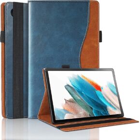 حافظة لهاتف سامسونج جالاكسي تاب A8 10.5 بوصة 2022 حافظة SM-X200/X205/X207 من جلد البولي يوريثان للأعمال رفيعة وخفيفة الوزن وحامل بطاقات حافظة حماية كاملة لجهاز جالاكسي تاب A8 10.5 تابلت - بني in Kuwait