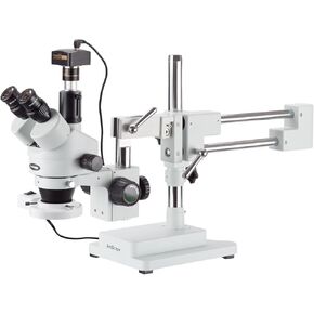 AmScope 3.5X-45X Simul-Focal Boom Stereo Microscope with a Fluorescent Light and 1.3MP Camera in Kuwait