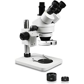 Vision Scientific VS-1FZ-IFR07 Simul-Focal Trinocular Zoom Stereo Microscope,10x WF Eyepiece, 0.7x-4.5x Zoom,3.5x-90x Magnification, 0.5x & 2x Auxiliary Lens, Pillar Stand,144-LED Ring Light W/Control in Kuwait