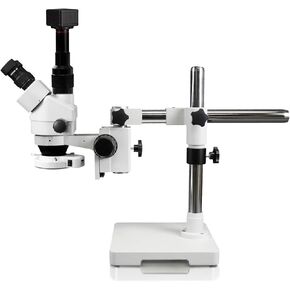 Vision Scientific VS-3F-IFR07-5N Simul-Focal Trinocular Zoom Stereo Microscope,10x Widefield Eyepiece, 0.7X-4.5X Zoom Range,7x-45x Magnification Range,Single Stand,5.0MP Digital Eyepiece Camera in Kuwait