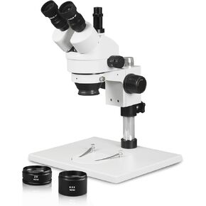 Vision Scientific VS-1AFZ Simul-Focal Trinocular Zoom Stereo Microscope,10x WF Eyepiece, 0.7X-4.5X Zoom, 3.5x-90x Magnification,0.5X & 2X Auxiliary Lens, Pillar Stand W/Large Base in Kuwait