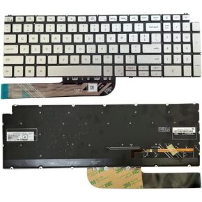 GinTai Laptops Keyboard Backlit US Replacement for Dell Inspiron 15 7500 7501 7590 7591 7791 5584 5590 5593 5594 5598/15 3501 3502 3505 5501 5502 5508/for Dell Latitude 3510 Series (Sliver) in Saudi Arabia