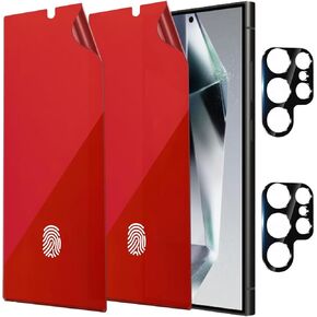 عبوتان من واقي شاشة الخصوصية المضاد للون الأزرق لهاتف Samsung Galaxy S25 Ultra Anti-Spy Soft Film يدعم فتح الإصبع + 2 واقي زجاجي لعدسة الكاميرا in Kuwait