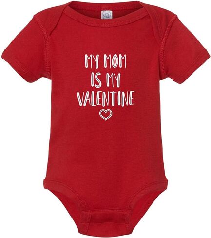 Tees & Tails My Mom Is My Valentine Baby Unisex Short Sleeve Bodysuit |14 in Saudi Arabia
