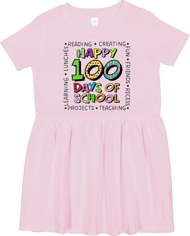 inktastic Happy 1 Hundred Days of School Toddler Dress in Saudi Arabia