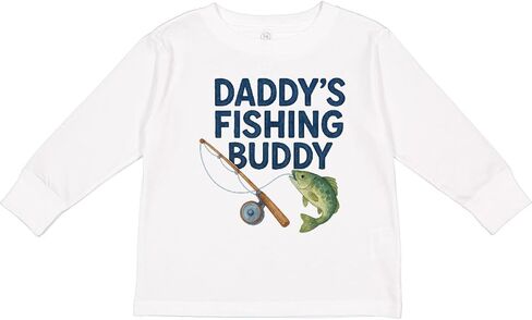 inktastic Daddy's Fishing Buddy Graphic Toddler Long Sleeve T-Shirt in Saudi Arabia