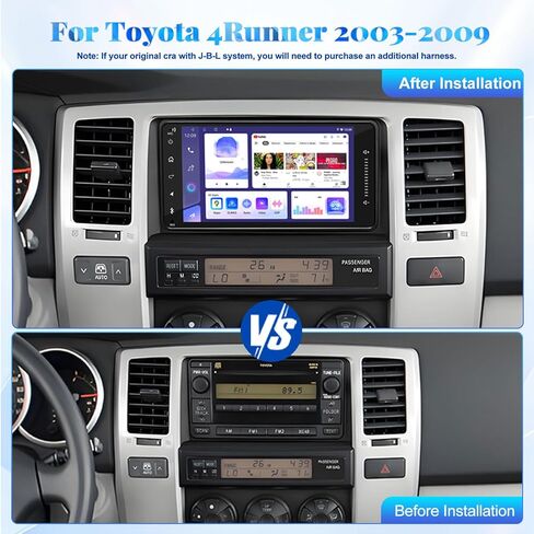 راديو سيارة 4+64G لسيارة Toyota 4Runner 2003-2009 مع كاميرا احتياطية، Android 13 QLED 7 بوصة تعمل باللمس ستيريو سيارة مع Carplay وAndroid Auto، بلوتوث، ملاحة GPS، راديو FM in Kuwait
