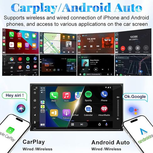راديو سيارة 4+64G لسيارة Toyota 4Runner 2003-2009 مع كاميرا احتياطية، Android 13 QLED 7 بوصة تعمل باللمس ستيريو سيارة مع Carplay وAndroid Auto، بلوتوث، ملاحة GPS، راديو FM in Kuwait