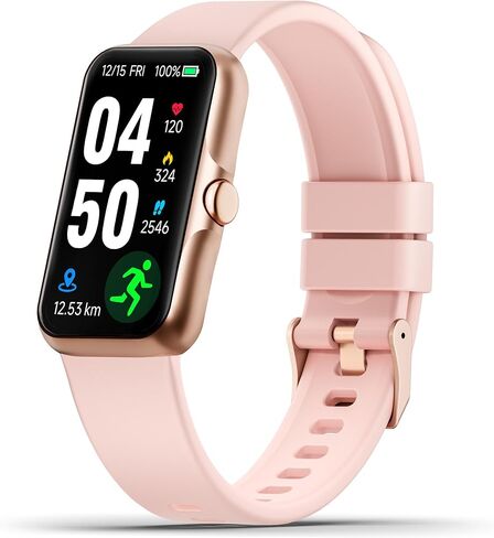 جهاز تتبع اللياقة البدنية مع معدل ضربات القلب المستمر على مدار 24 ساعة طوال أيام الأسبوع، مراقب الأكسجين في الدم، ساعة ذكية مع مراقب النوم، IP68 مقاوم للماء، عداد الخطوات للنساء والرجال (أسود) in Kuwait