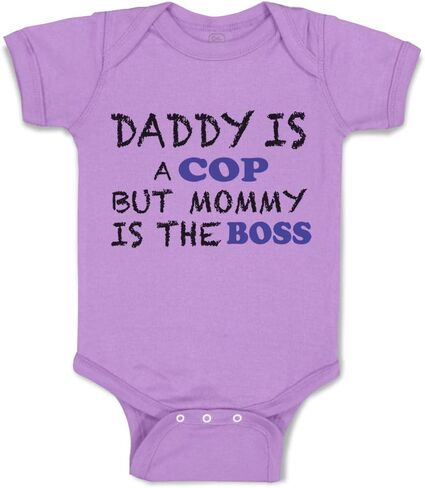 Cute Rascals Custom Baby Bodysuit Daddy Is A Cop Mommy Is The Boss Dad Father's Day Funny Funny Cotton in Saudi Arabia