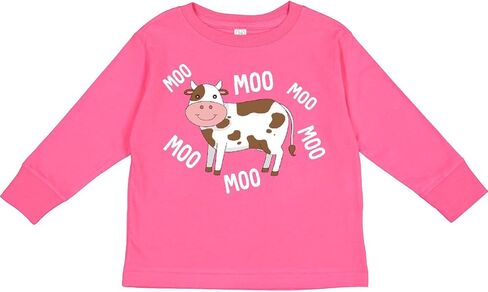 تي شيرت Inktastic لطيف البقرة MOO حيوانات المزرعة للأطفال الصغار بأكمام طويلة in Saudi Arabia