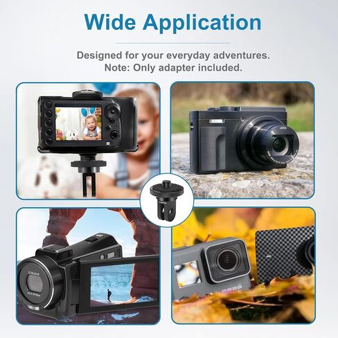 محول حامل ثلاثي للكاميرا من الألومنيوم 1/4 بوصة - 20 حامل محول متوافق مع كاميرات Gopro Action Insta360 وغيرها من الملحقات القياسية 1/4، محول تركيب ربع بوصة (نوع AA) in Kuwait