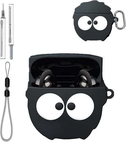 غطاء حافظة لسماعات Bose QuietComfort Ultra Earbuds II مع مجموعة منظف، حافظة سماعة أذن لطيفة، حماية كاملة لسماعات Bose QuietComfort Ultra Earbuds 2 - أسود in Kuwait