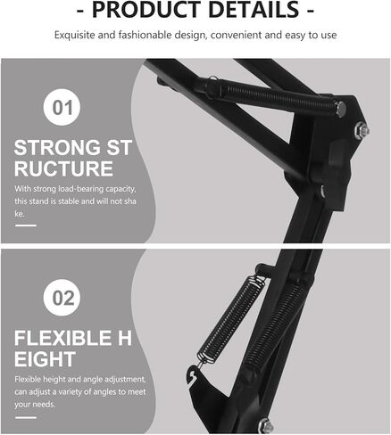 Zerodeko Multipurpose Cellphone and Tablet Stand Desktop Holder for Live Streaming and Vlogging, Adjustable Black Smart Phone Holder Suitable for Home and Office Use in Saudi Arabia