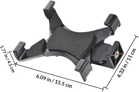 Tablet Stand Holder Tripod with Plastic Clamp for Tablets, Portable Live Streaming Bracket in Black, Adjustable Base Support for Desk and Outdoor Use in Saudi Arabia