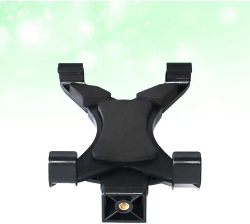 Tablet Stand Holder Tripod with Plastic Clamp for Tablets, Portable Live Streaming Bracket in Black, Adjustable Base Support for Desk and Outdoor Use in Saudi Arabia