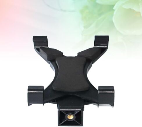 Tablet Stand Holder Tripod with Plastic Clamp for Tablets, Portable Live Streaming Bracket in Black, Adjustable Base Support for Desk and Outdoor Use in Saudi Arabia