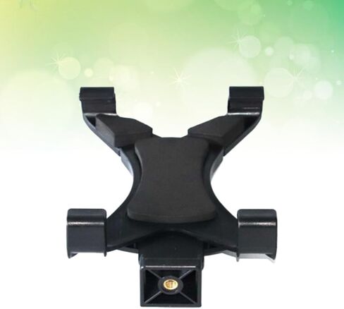 Tablet Stand Holder Tripod with Plastic Clamp for Tablets, Portable Live Streaming Bracket in Black, Adjustable Base Support for Desk and Outdoor Use in Saudi Arabia