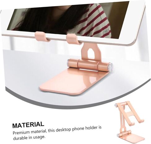 Folding Mobile Phone Stand and Tablet Holder Aluminum Alloy Base Multifunction Desktop Mount for Live Streaming and Office Use Portable Smartphone and Tablet PC Holder Random Color in Saudi Arabia
