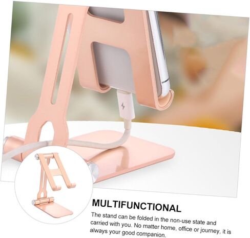 Folding Mobile Phone Stand and Tablet Holder Aluminum Alloy Base Multifunction Desktop Mount for Live Streaming and Office Use Portable Smartphone and Tablet PC Holder Random Color in Saudi Arabia