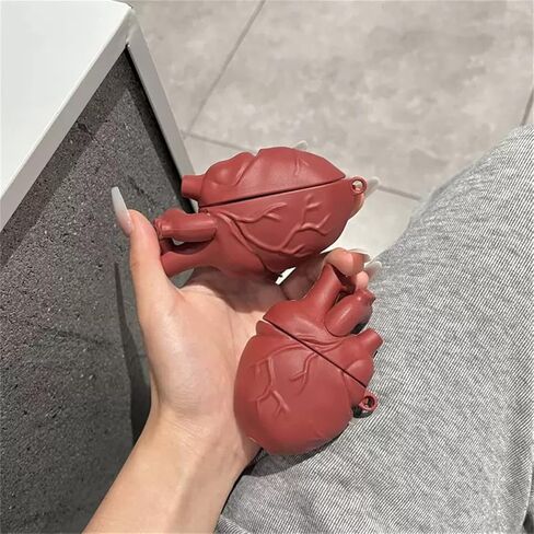 Compatible with AirPods Pro 3 Case (2025 Release),Cartoon Creative Fun Dark Red Heart 3D Clear Design,Soft Cover Shockproof for AirPods Pro 3rd Gen with Hook (Dark red) in Saudi Arabia