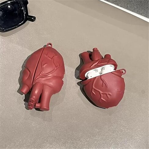 Compatible with AirPods Pro 3 Case (2025 Release),Cartoon Creative Fun Dark Red Heart 3D Clear Design,Soft Cover Shockproof for AirPods Pro 3rd Gen with Hook (Dark red) in Saudi Arabia