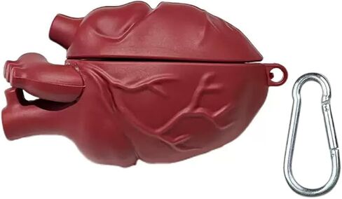 Compatible with AirPods Pro 3 Case (2025 Release),Cartoon Creative Fun Dark Red Heart 3D Clear Design,Soft Cover Shockproof for AirPods Pro 3rd Gen with Hook (Dark red) in Saudi Arabia
