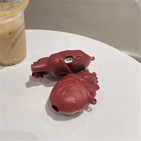 Compatible with AirPods Pro 3 Case (2025 Release),Cartoon Creative Fun Dark Red Heart 3D Clear Design,Soft Cover Shockproof for AirPods Pro 3rd Gen with Hook (Dark red) in Saudi Arabia