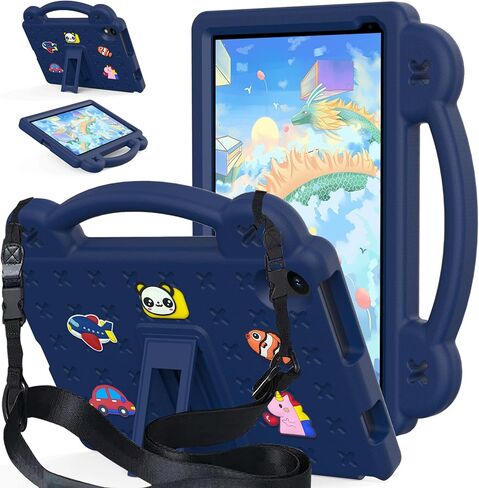 حافظة لجهاز Urao C107 10.1 بوصة Android Tablet Case 2024، غطاء مقاوم للصدمات للأطفال من مادة EVA مع مسند بمقبض حزام لجهاز Urao Tablet 10.1 بوصة (وردي) in Kuwait